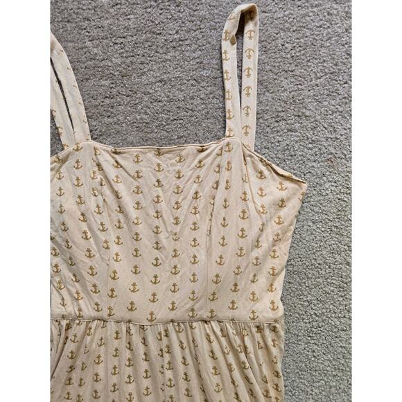 Kate Quinn Bamboo Nautical Anchor Tie Back Sleeveless Jumpsuit Size XS Coastal - Picture 2 of 6